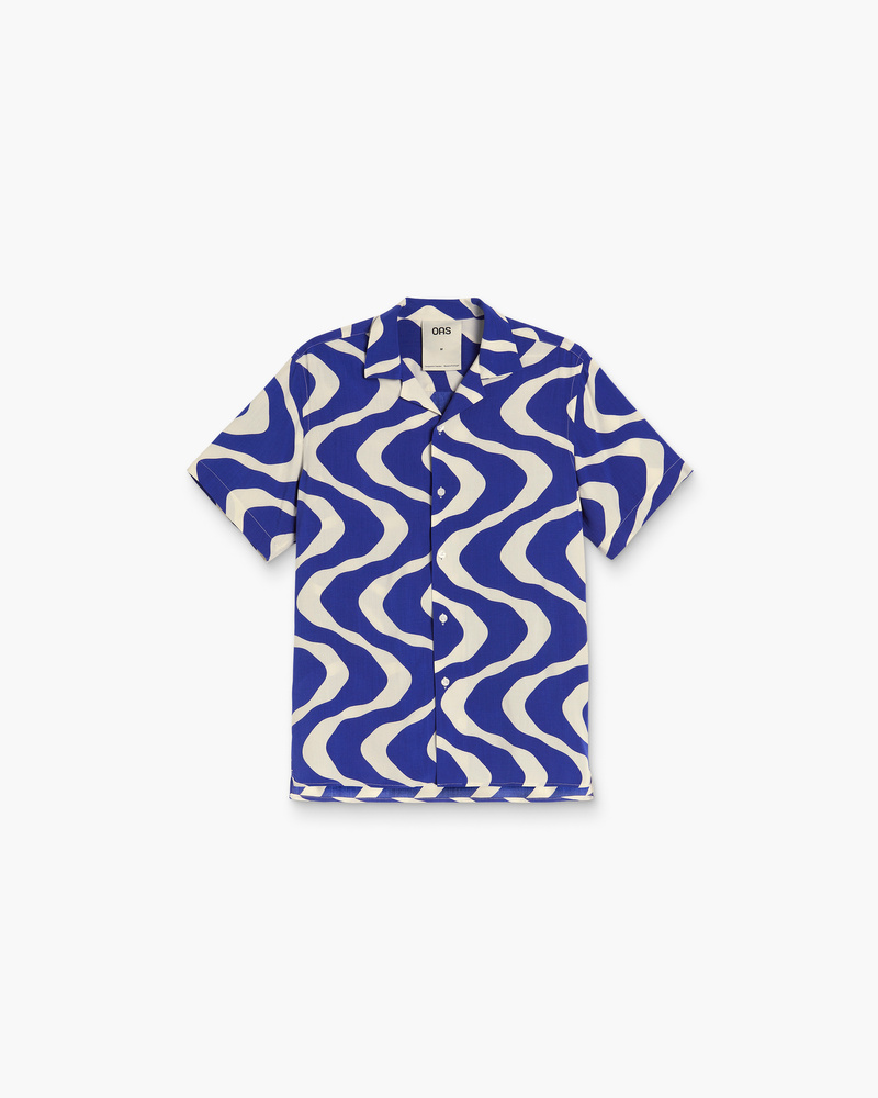 Blue Rippling Viscose Shirt
