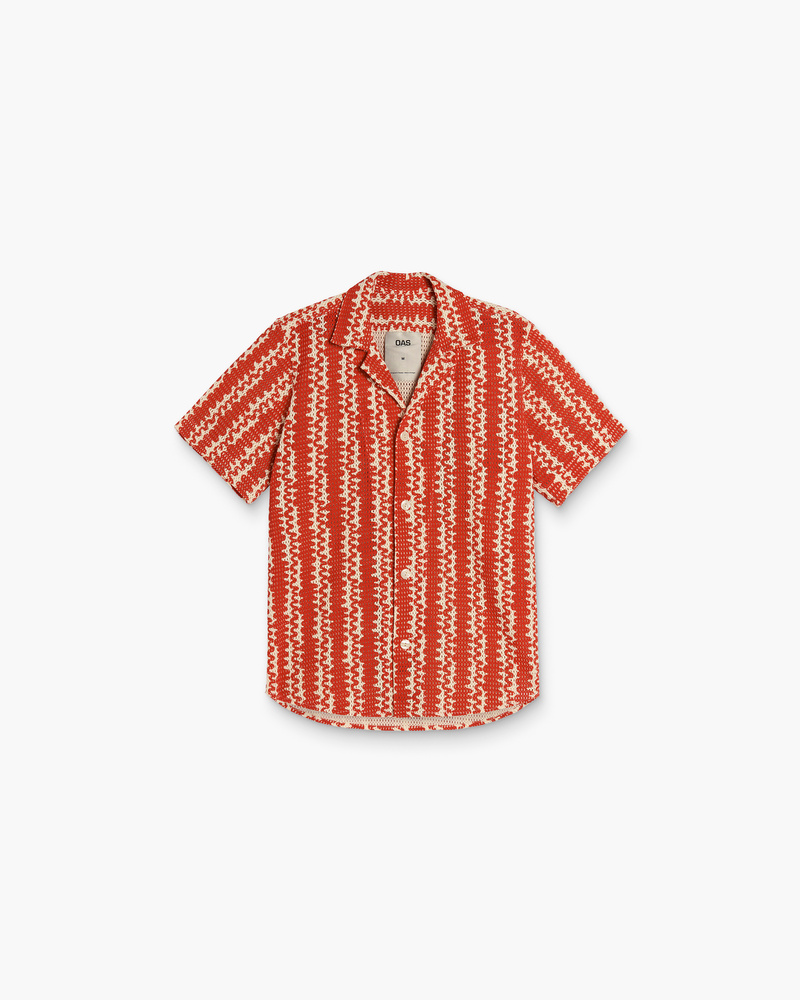Red Scribble Cuba Net Shirt