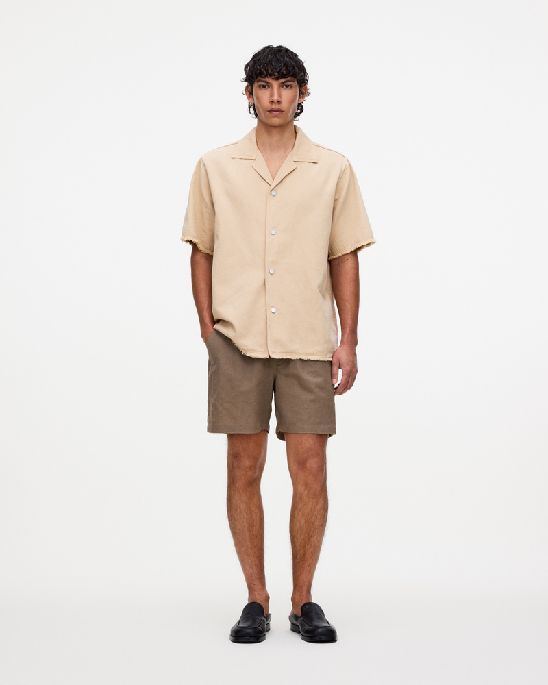 Taupe Linen Shorts