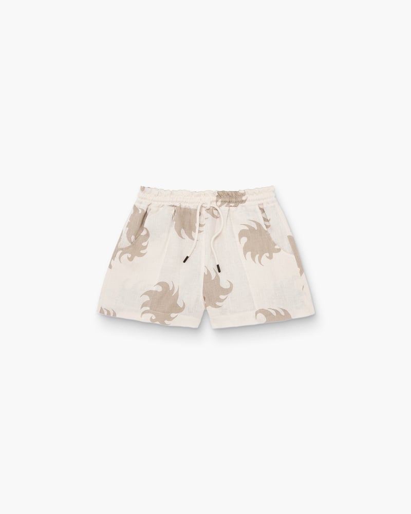 Hazel Ember Drizzle Linen Shorts