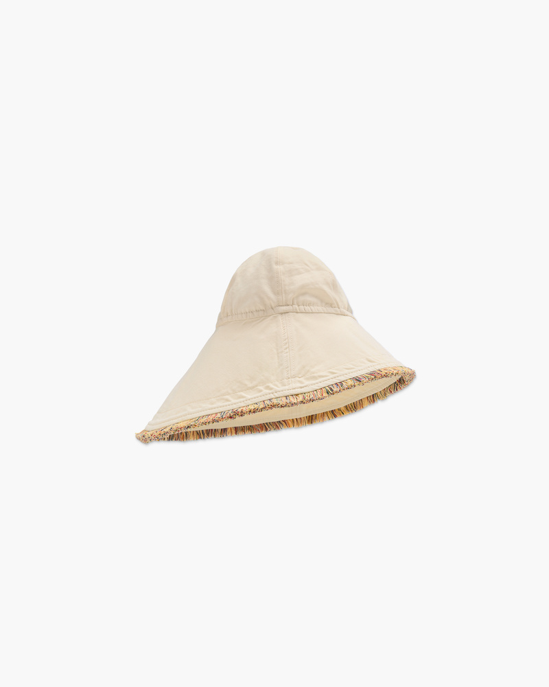 Ecru Irregular Brim Canvas Hat
