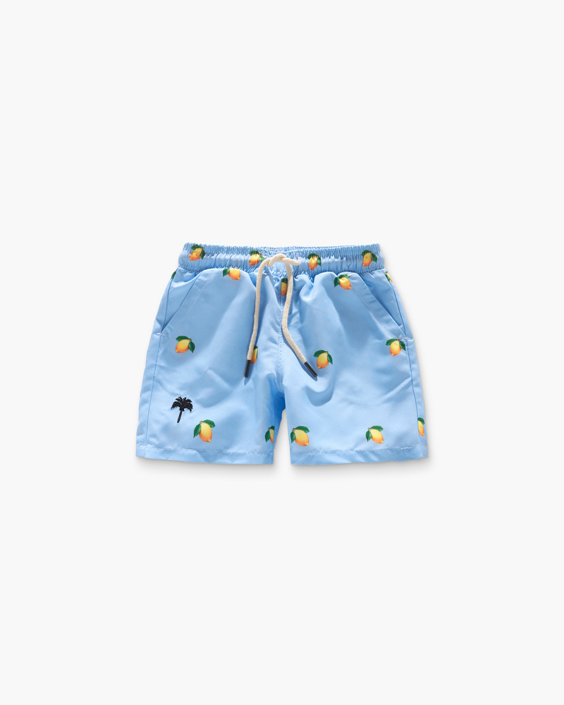 Kids Blue Lemon Swim Shorts