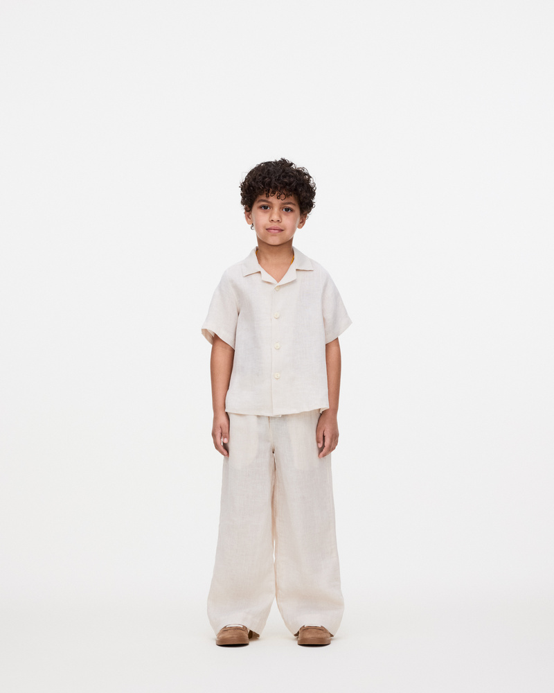 Kids Beige Air Linen Shirt