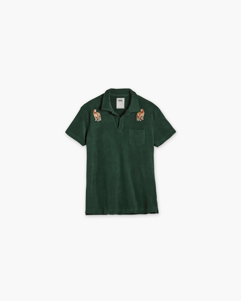 Green Tiger Polo Terry Shirt