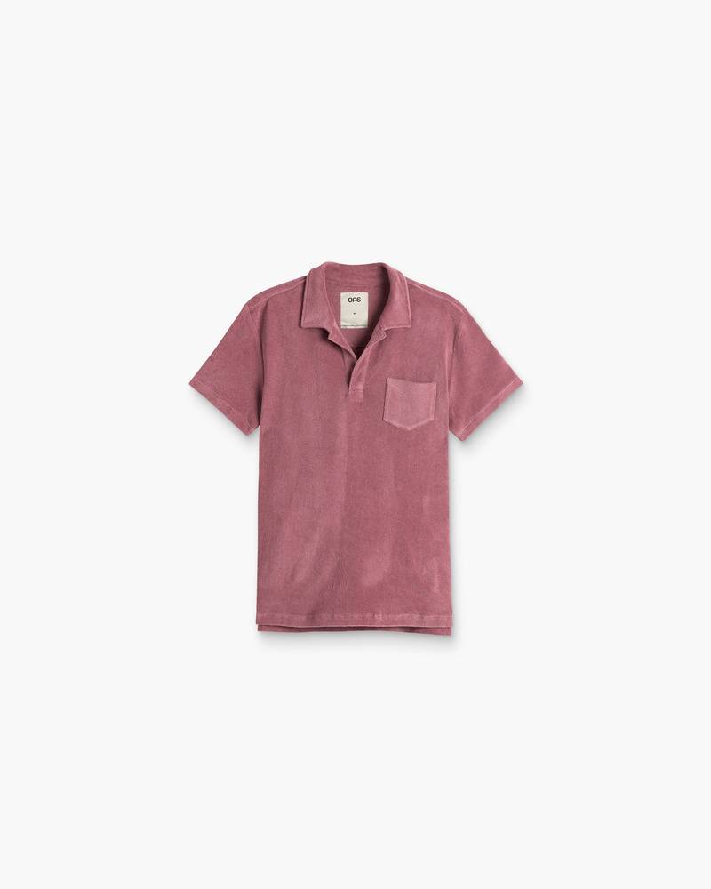 Dusty Plum Polo Terry Shirt