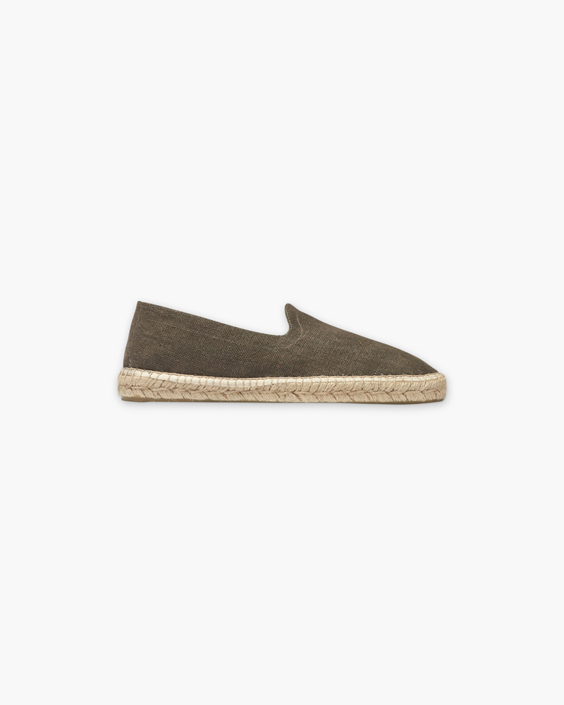 Khaki Linen Espadrilles