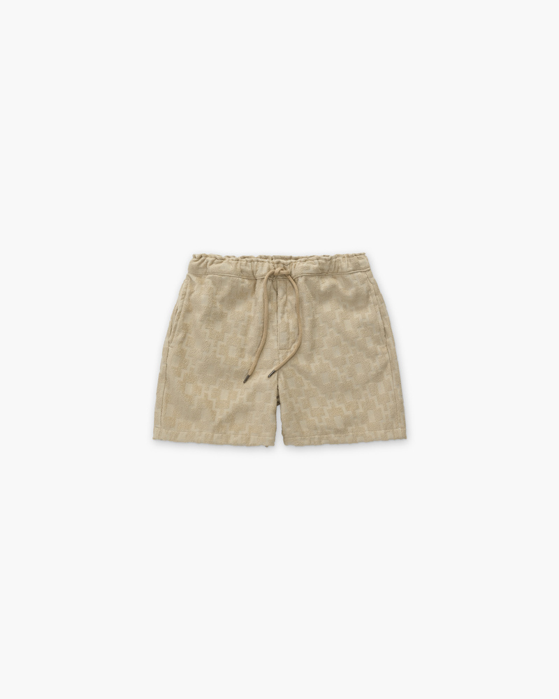 Beige Machu Terry Shorts