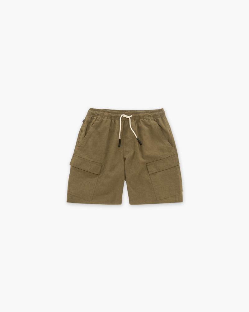 Army Cargo Linen Shorts